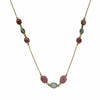 Manjusha Jewels Necklaces Ocean Rose Necklace in Ruby and Dark Blue Topaz
