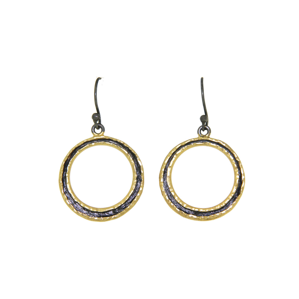 Sun & Moon Circle Earrings in Two Tone 
