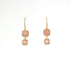 Rose Double Square earrings in Pink Chalcedony