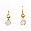 Dreamy Pebble Gold Earrings in Rainbow Moonstone
