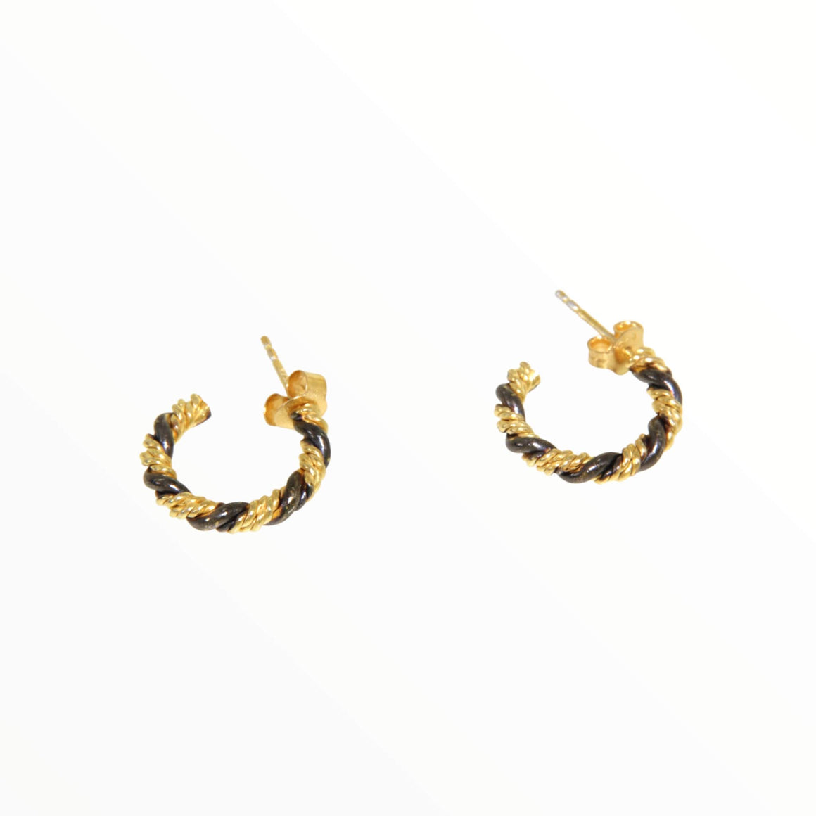 Sun & Moon Spiral Hoops in Two Tone 