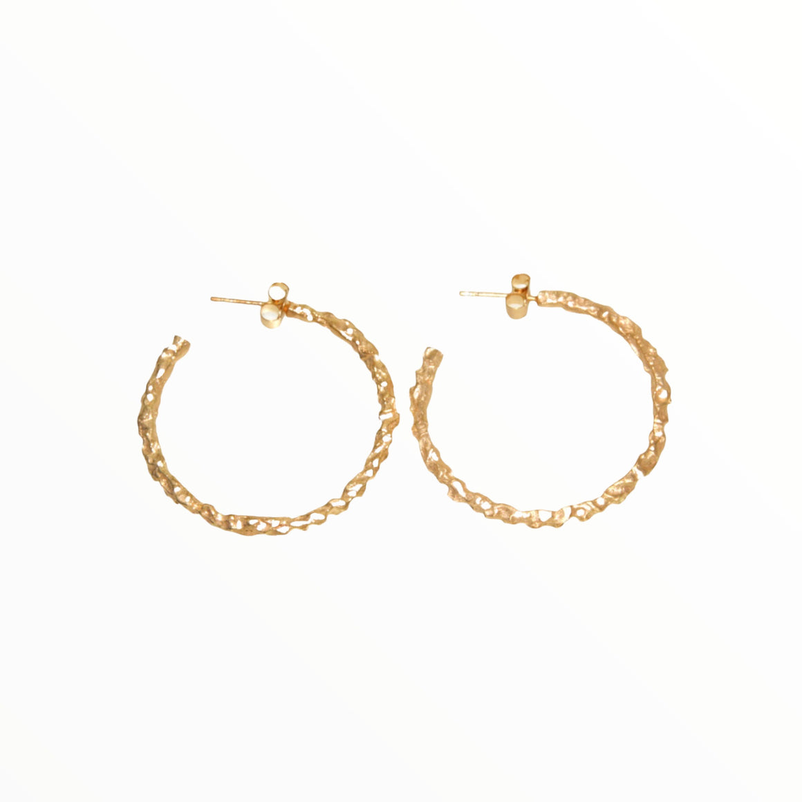 Devi Textured Hoops in Gold
