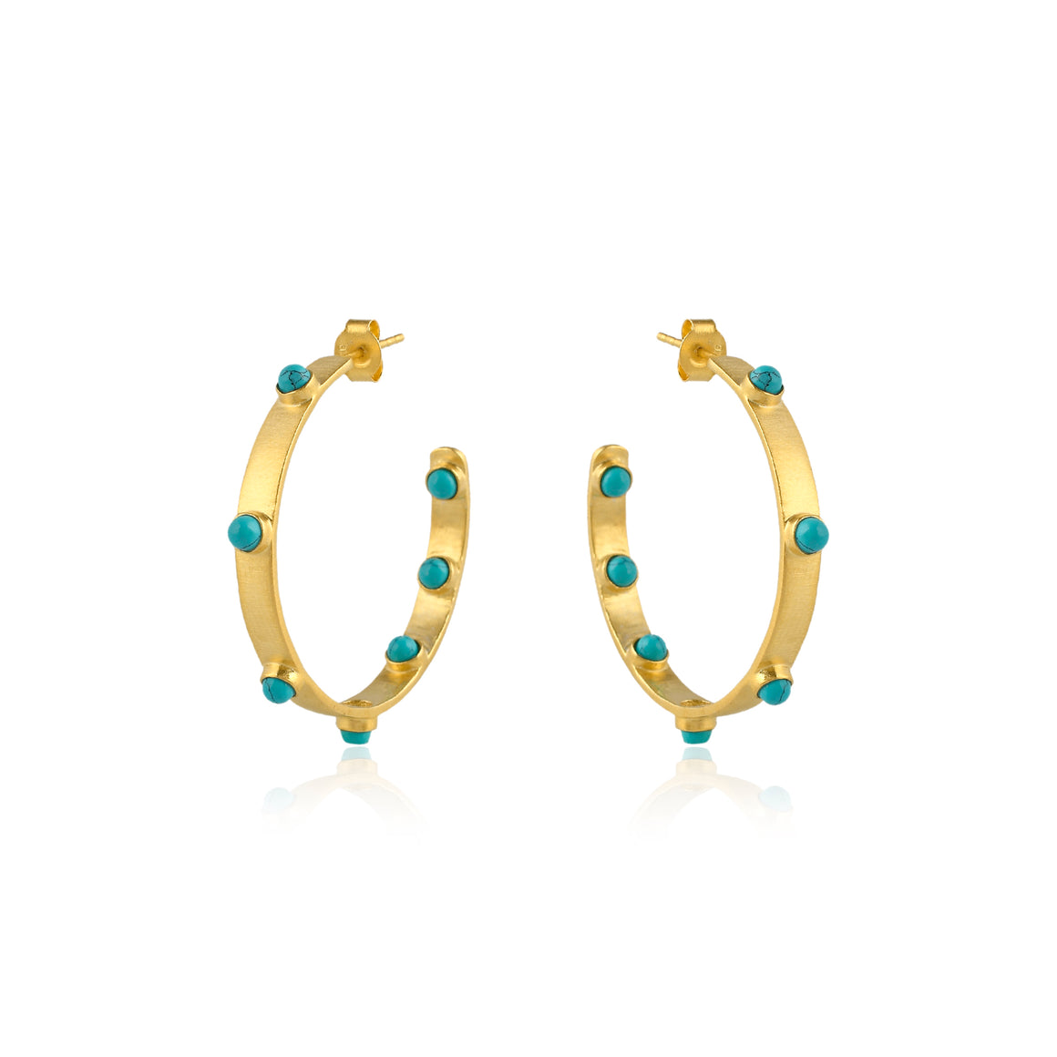 Turquoise Beaded Hoop Earrings
