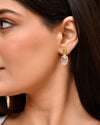 Peridot & Rose Quartz Bezel Drop Earrings