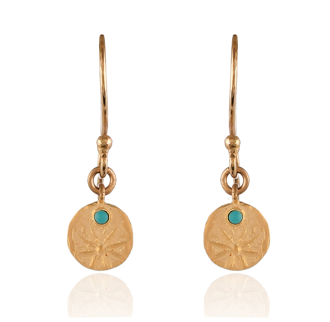 Tranquil Gold Turquoise Earrings