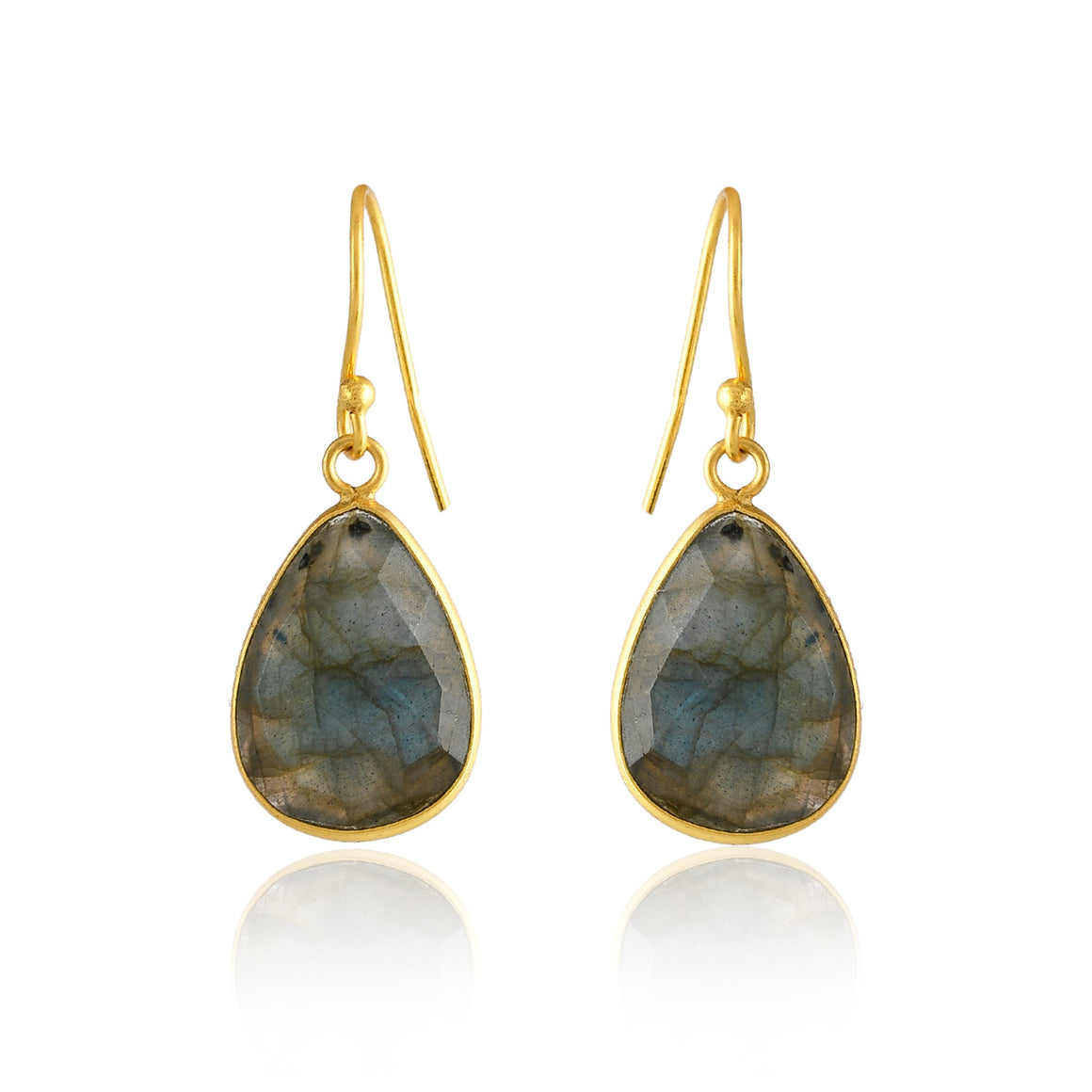 Handcrafted Labradorite Pear Drop Earrings
