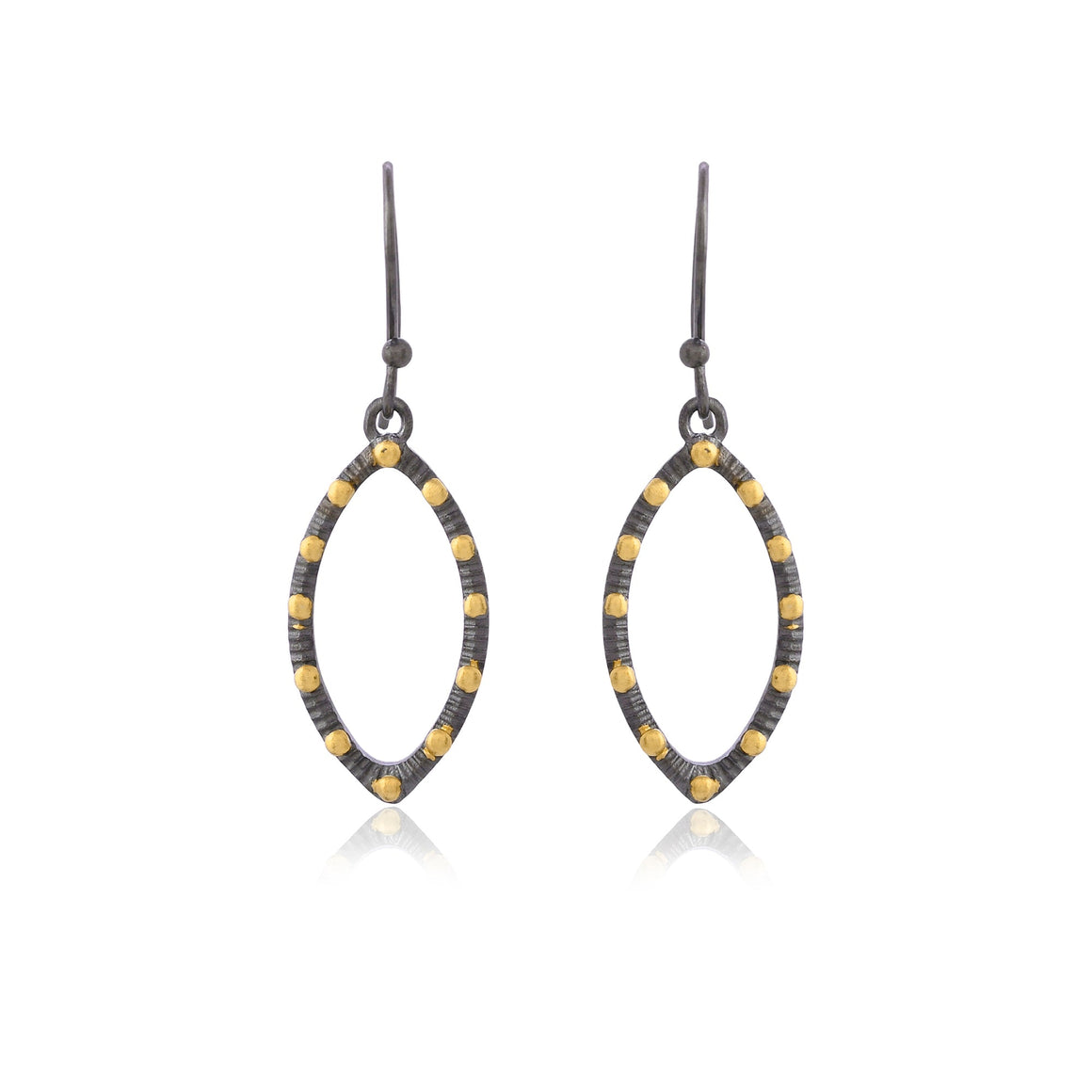 Two Tone Textured Dot Earrings