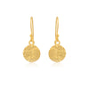 Matt Gold Textured Round Earrings