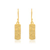 Matt Gold Textured Rectangle Earrings