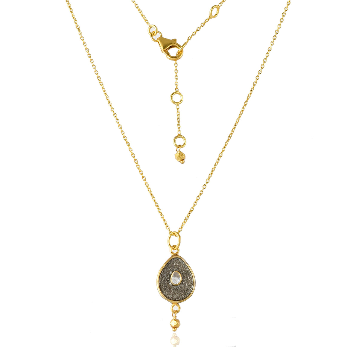 Two Tone Polki Diamond Pendant