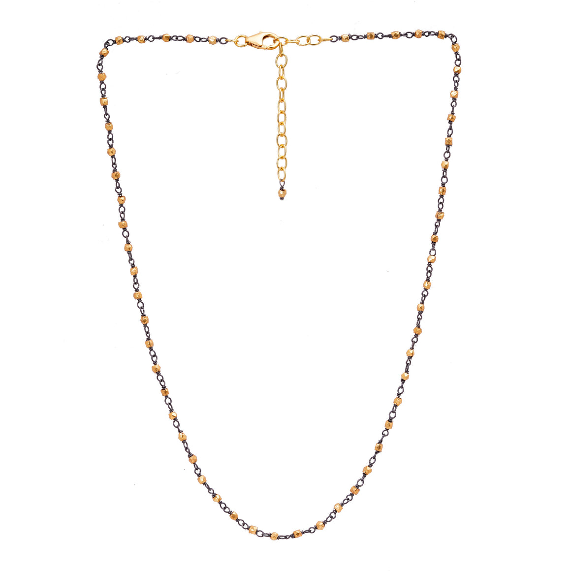 Two Tone Gold Bead Necklace