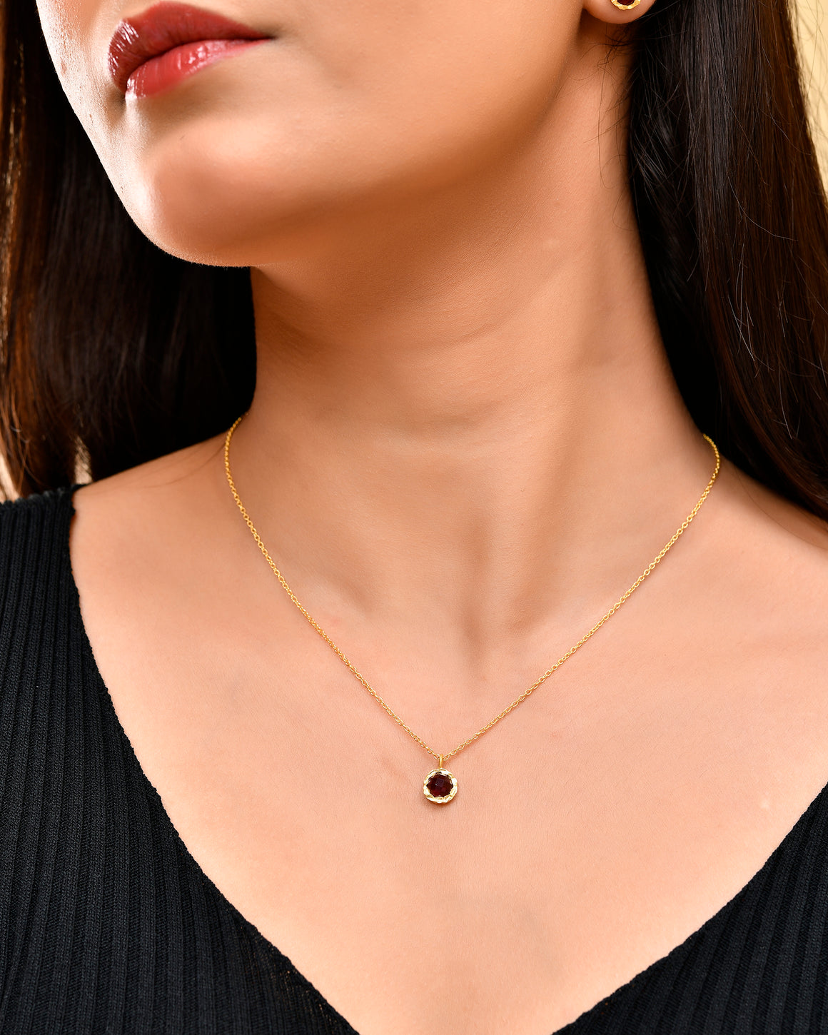 Garnet Stud Pendant