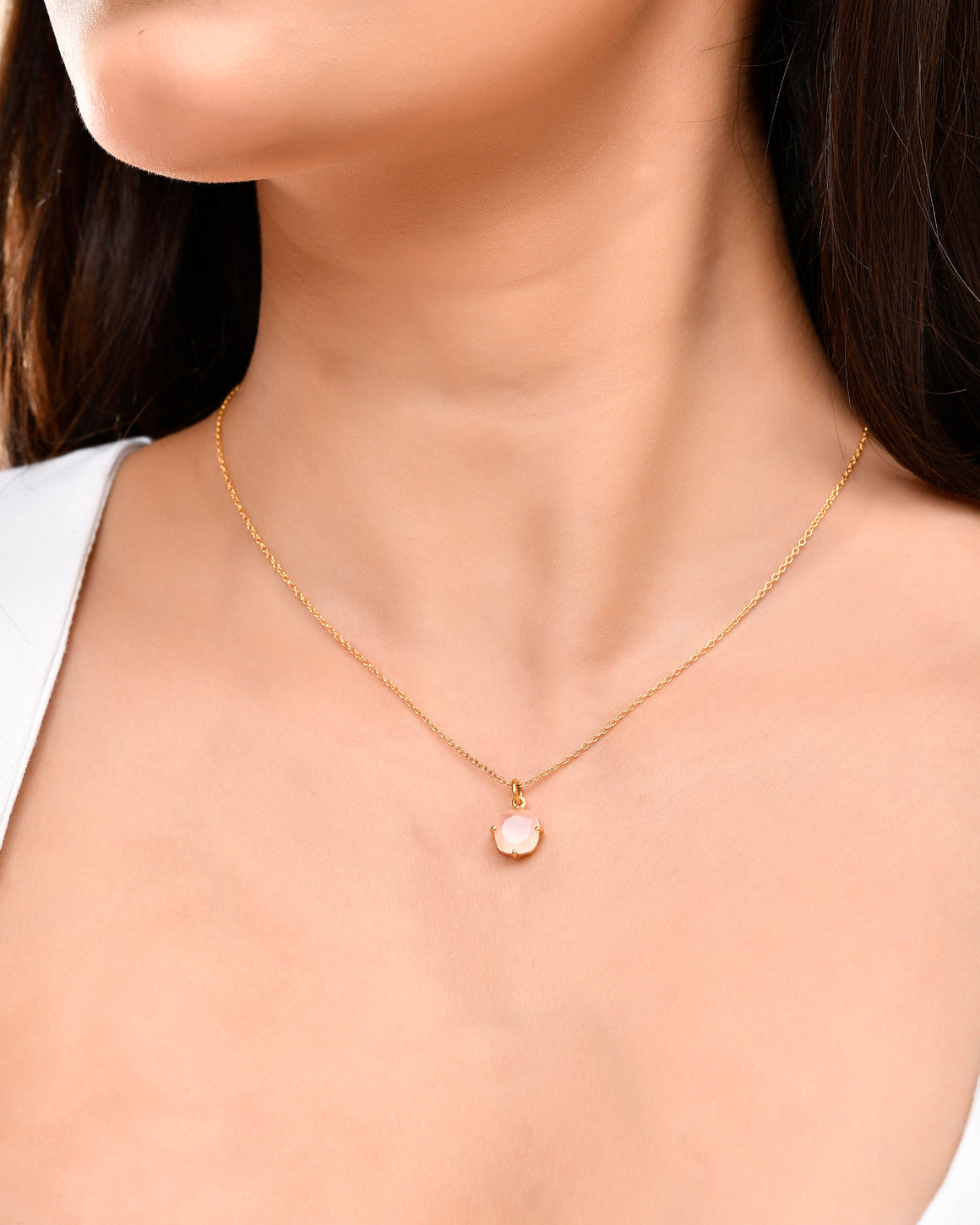 Pink Chalcedony Pendant Necklace