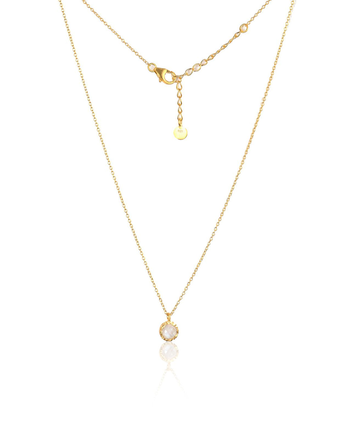 Rainbow Moonstone circle pendant 