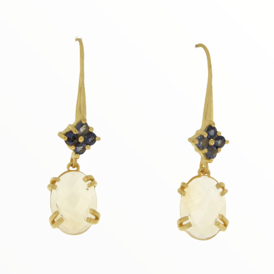 Sofia Bluemoon Drop Earrings in Iolite and Citrine