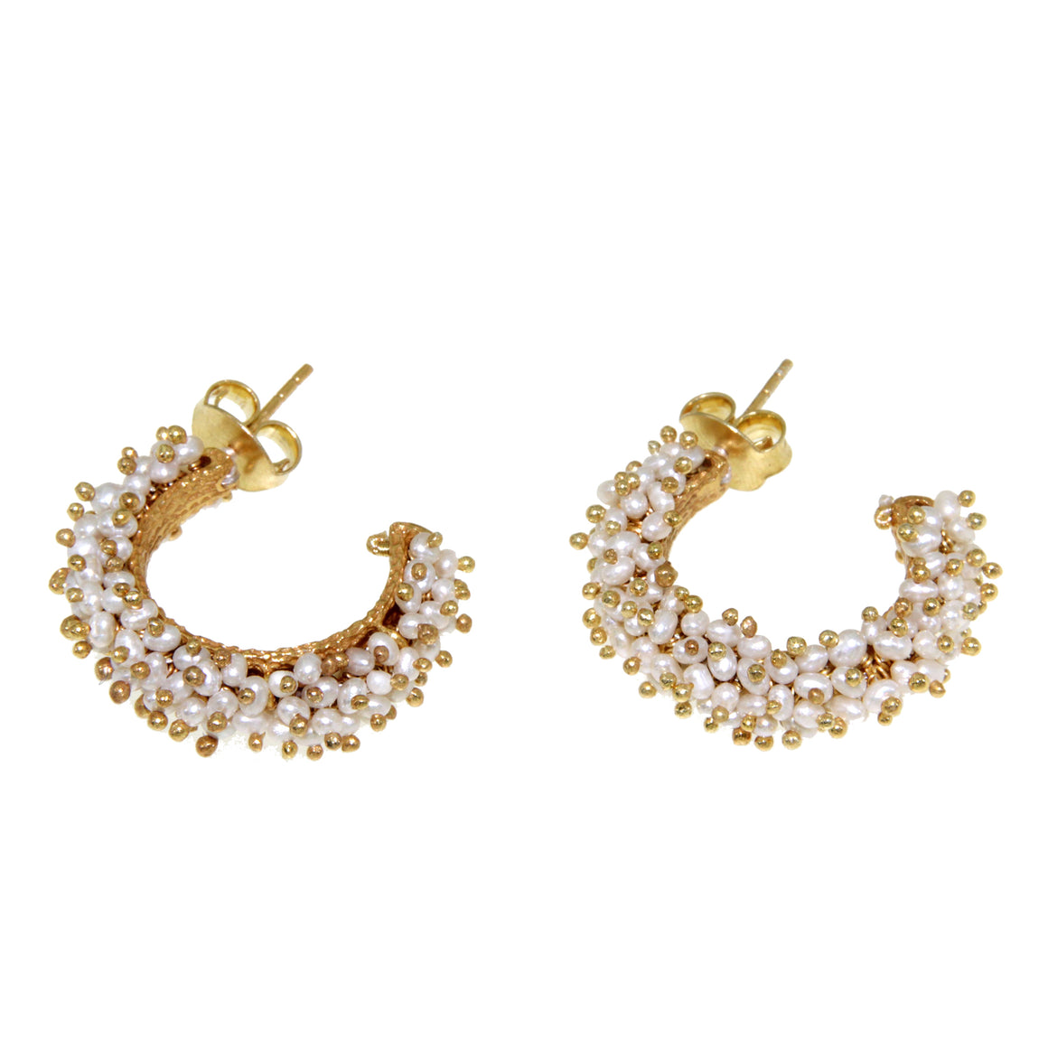 Dreamy Cluster of Pearls & Gold Beads