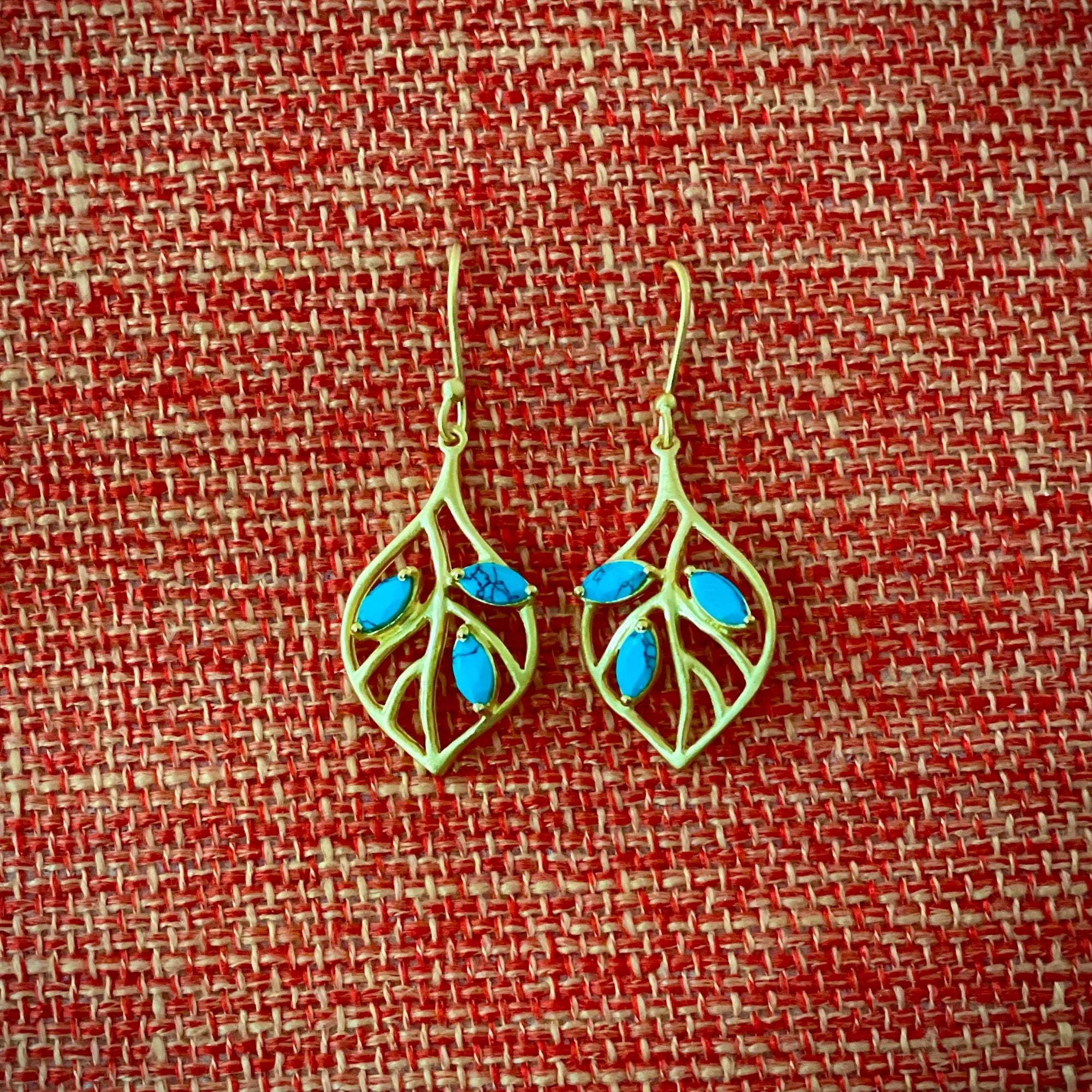 Turquoise Leaf Earrings – Sierra Keylin