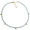 Apatite Beaded Necklace with Gold Discs