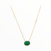 Leaf Classic Necklace in Green Onyx and White Topaz