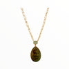 Mystic Pear Drop Necklace in Labradorite and Aquamarine