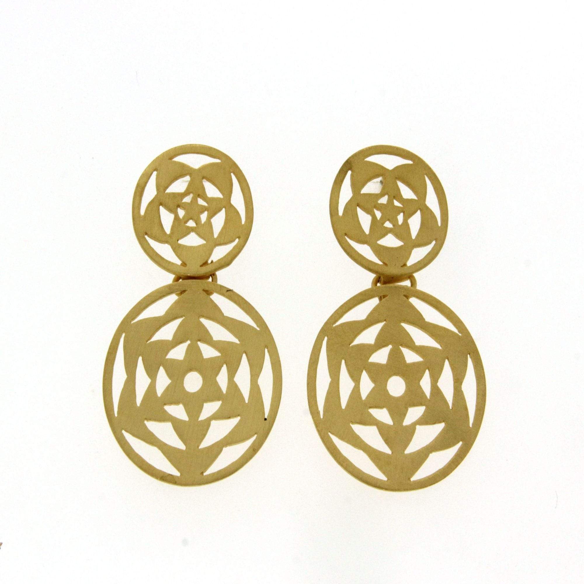 Golden Round Sunflower Design Gold Plated Stud Earring For Women or Girls,  Size: 20 mm at Rs 150/pair in Jaipur