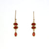 Manjusha Jewels earrings Flame Triple Stone Earring in Red Onyx