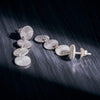 Manjusha Jewels earrings Luna Lotus Leaf Earrings in Silver and Dark Rhodium