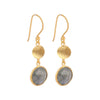 Manjusha Jewels earrings Mystic Pebble Gold Earrings in Labradorite