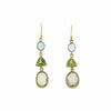 Manjusha Jewels Earrings Natalia Triple Gem Earring in Blue Topaz, Peridot and Green Amethyst