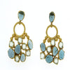 Manjusha Jewels earrings Ocean Blossom Earrings in Aquamarine & Dark Blue Topaz