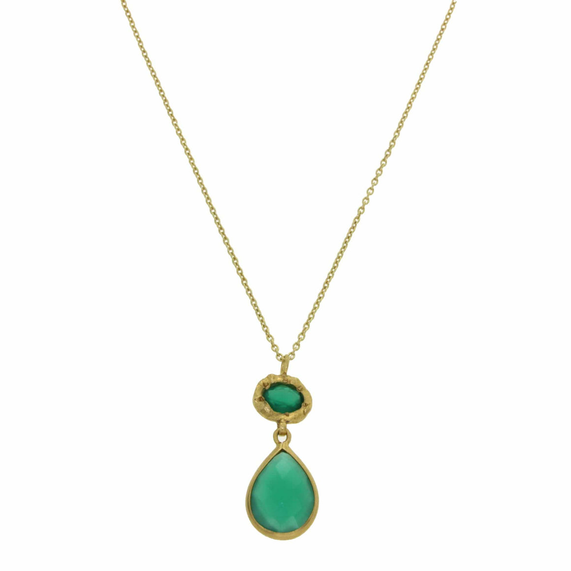 Manjusha Jewels Necklaces Green Onyx Oval Drop Necklace