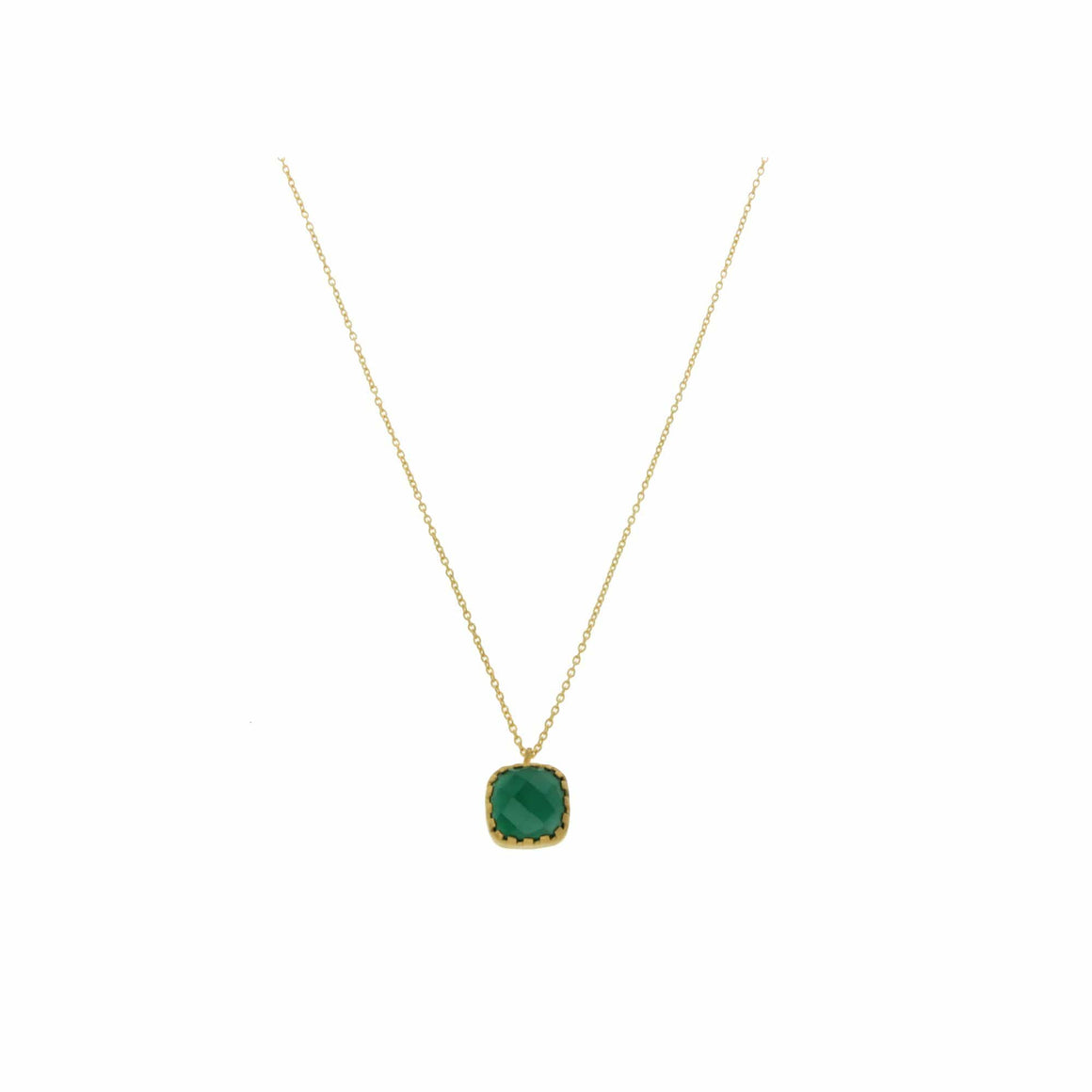Manjusha Jewels Necklaces Green Onyx Square Necklace