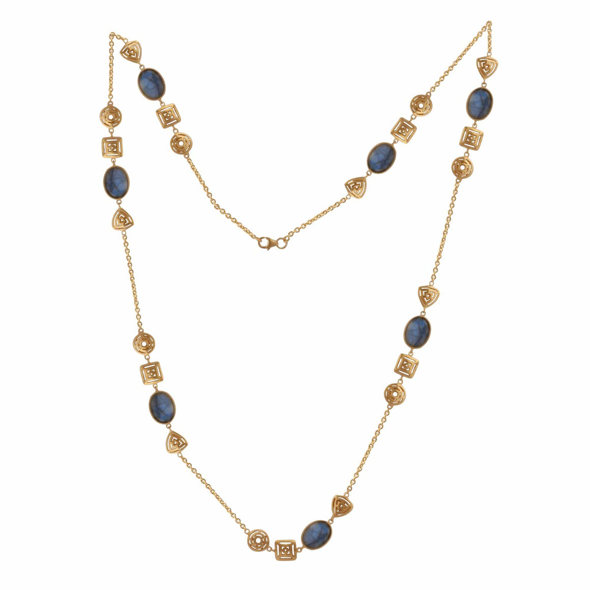 Manjusha Jewels Necklaces Mystic Geo Necklace in Labradorite