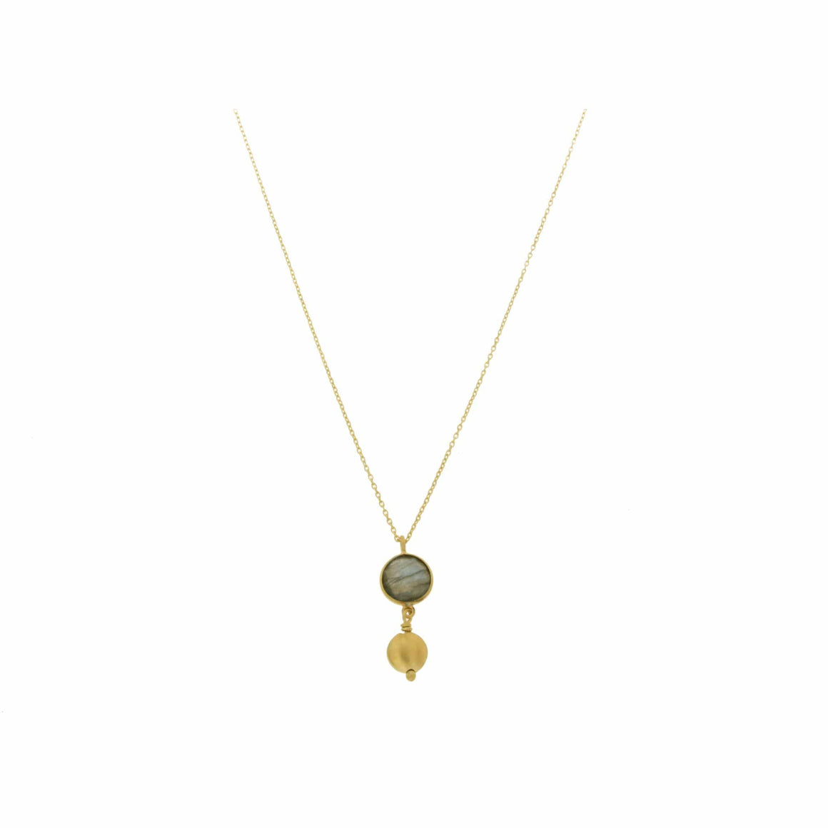 Manjusha Jewels Necklaces Mystic Gold Drop Pendant in Labradorite