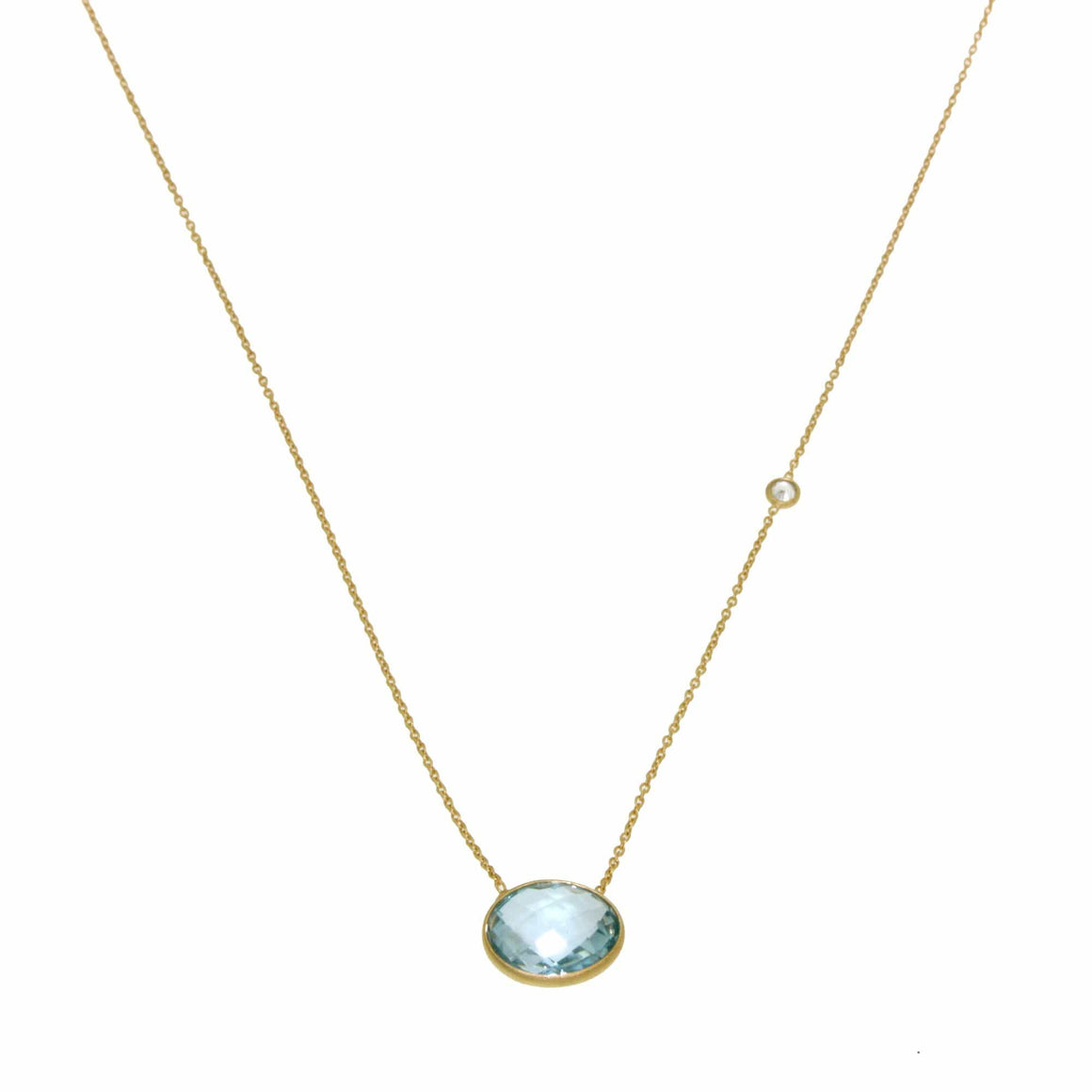 Manjusha Jewels Necklaces Ocean Classic Necklace in Blue Topaz and White Topaz
