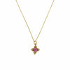 Manjusha Jewels Necklaces Ruby Flower Drop Pendant in Ruby and Pearls